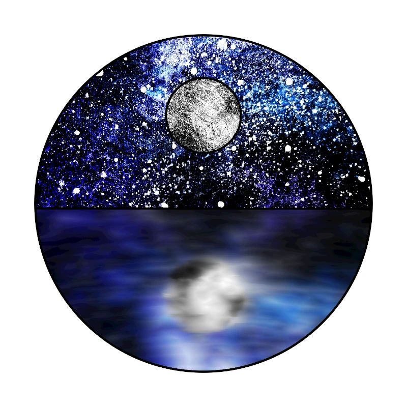 Kosmische Vollmondszene