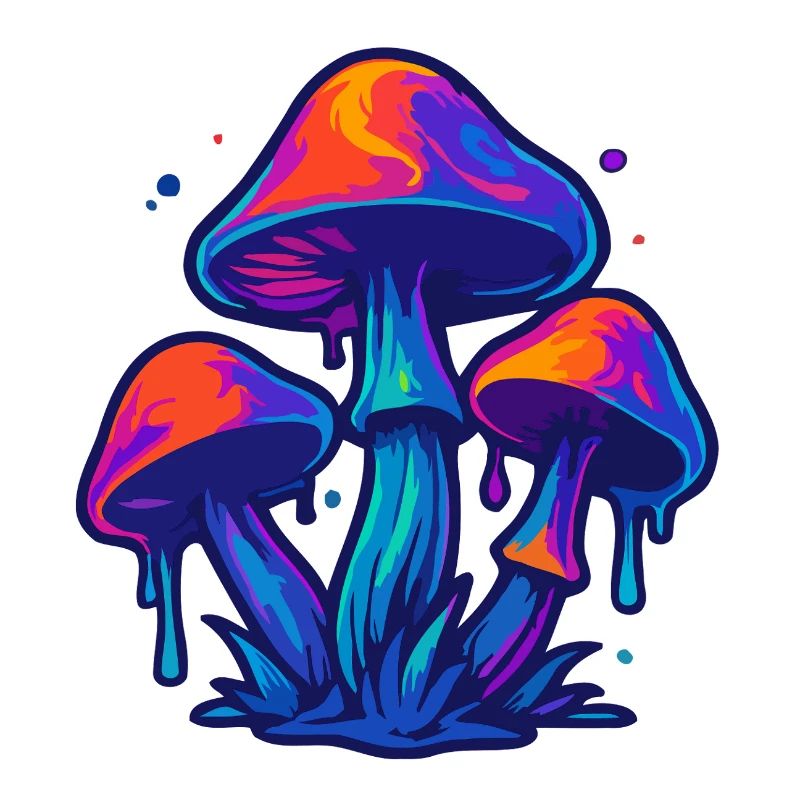 Neon mushroom group