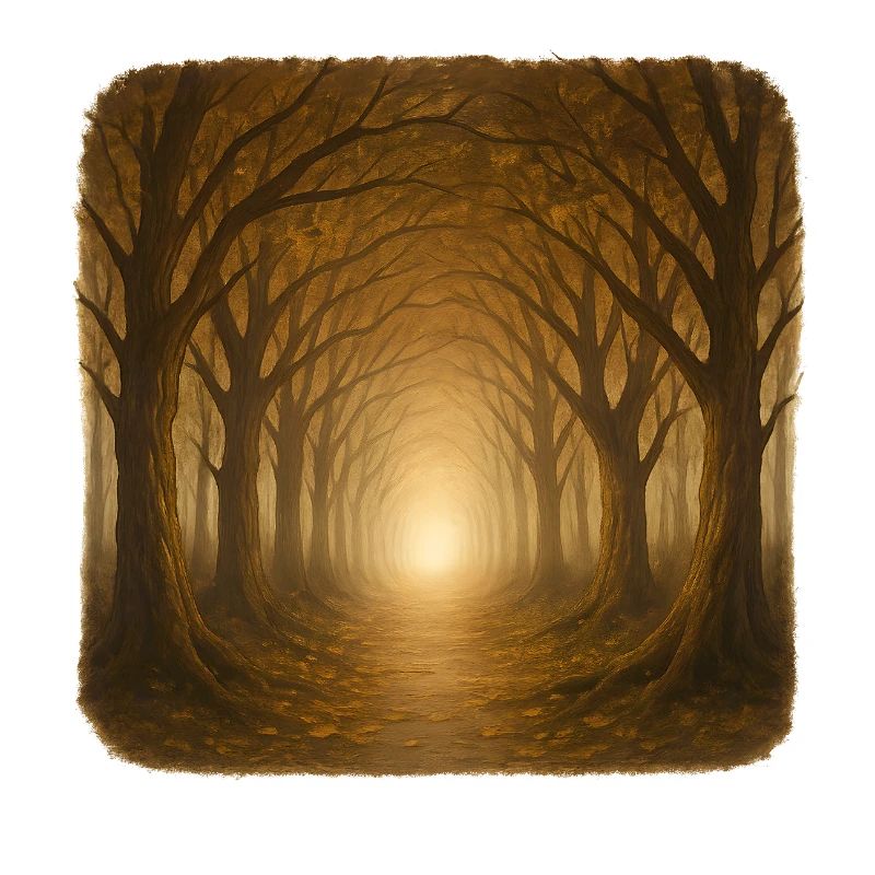 Mystical Autumn Forest Sunlight
