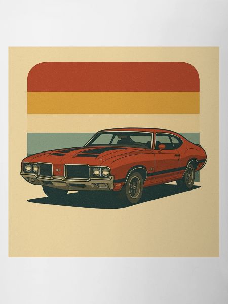 Retro Muscle Car Sun Salutation Design
