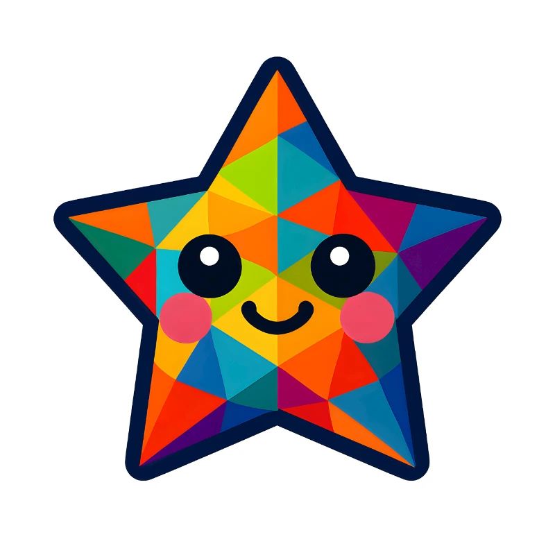 WPAP Polygon Kawaii Style Baby Star