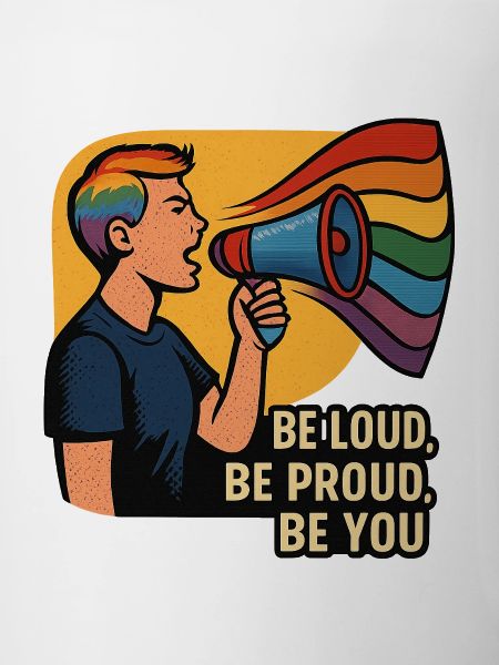 LGBTQ Rainbow Megaphone Illustration