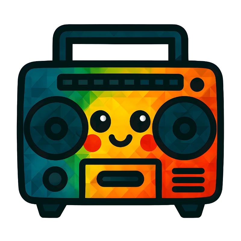 WPAP Polygon Jouet de style Kawaii Cassette Deck
