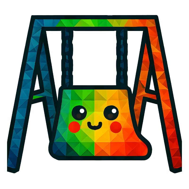WPAP Polygon Style Kawaii Balançoire pour bébé