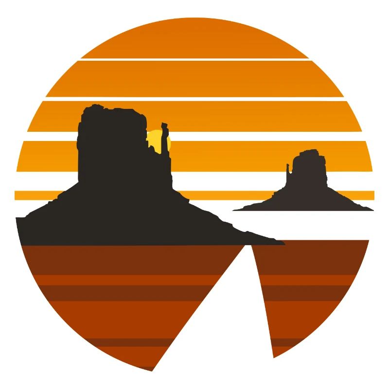 Desert Sunset Silhouette Design