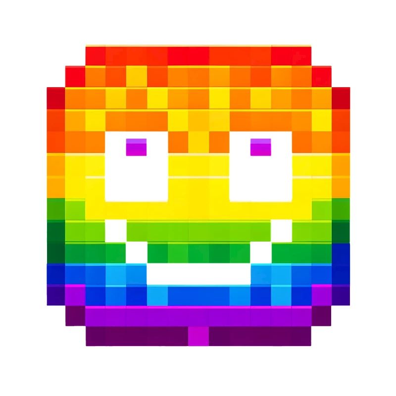 Regenbogen Pixel lächelndes Gesicht Kunst