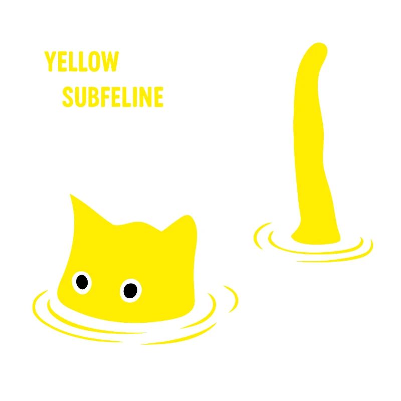 Yellow Subfeline Cat Retro Design