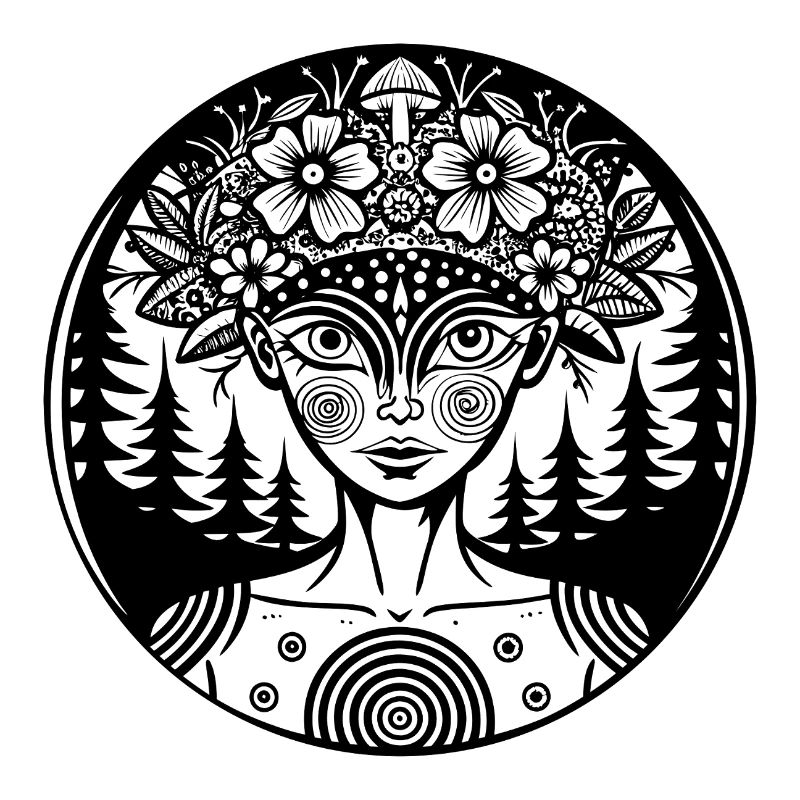 Mystischer Waldgeist Illustration