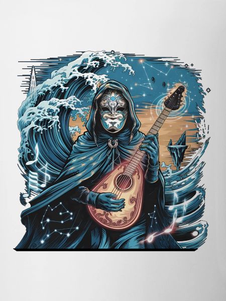 Mystic Ocean Wave with Ghostly Musician