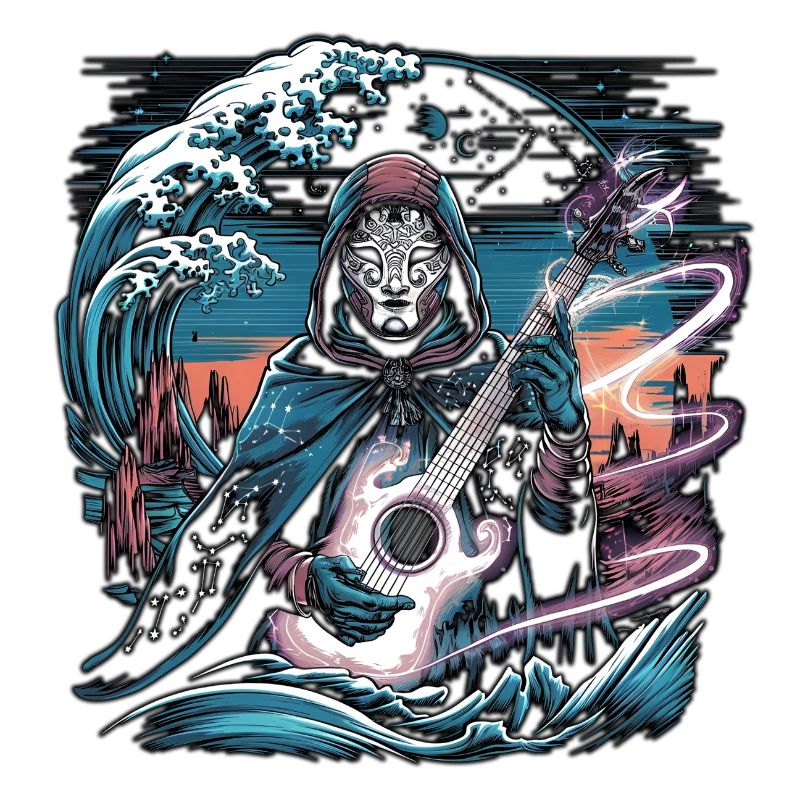 Mystic Night Guitariste Illustration