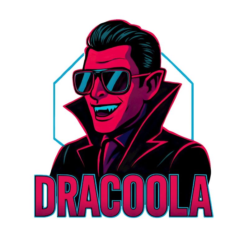 Dracula Dracoola Neon Illustration Rétro