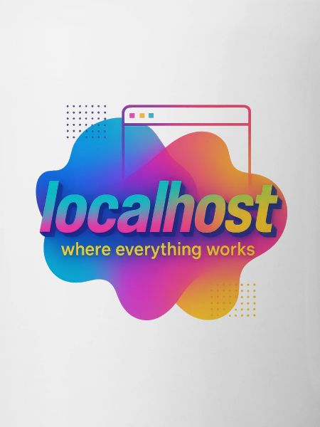 Localhost Buntes Grafik-T-Shirt für Entwickler
