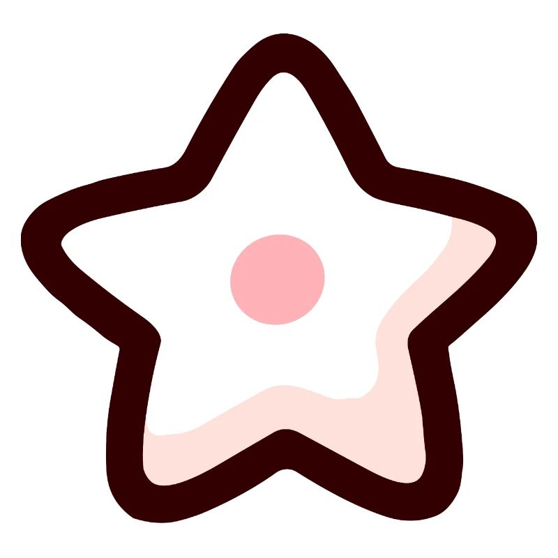 Étoile minimaliste avec centre rose