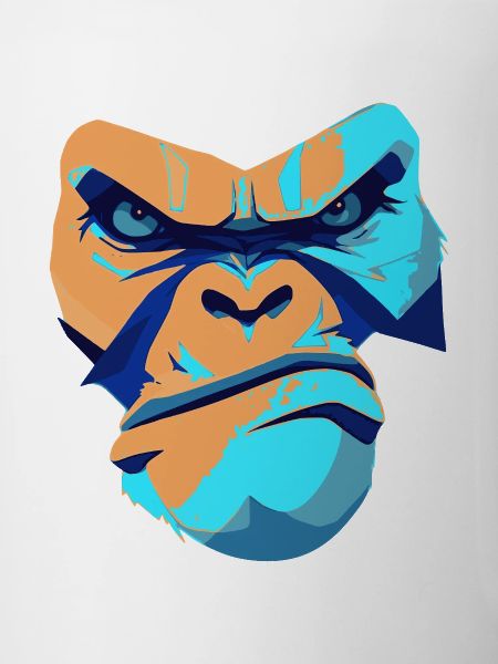 Untamed Gorilla Blue Front Print