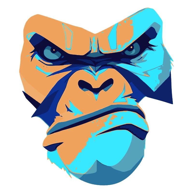 Ungezähmeter Gorilla  Blau Frontdruck