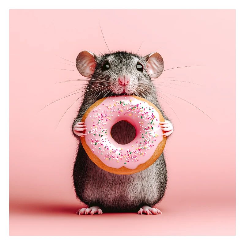 Souris mignonne avec beignet coloré