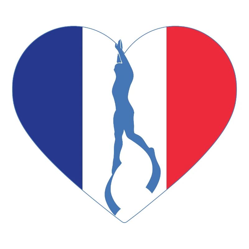 Frankreich Freitauchen Herz Flagge