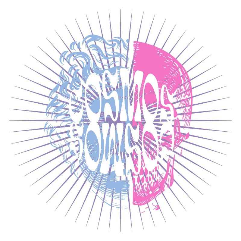 Cosmic Skull Typography Design