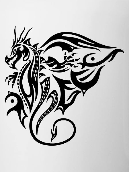 Side tribal dragon design with wings