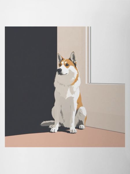 Husky illustration in Scandinavian style