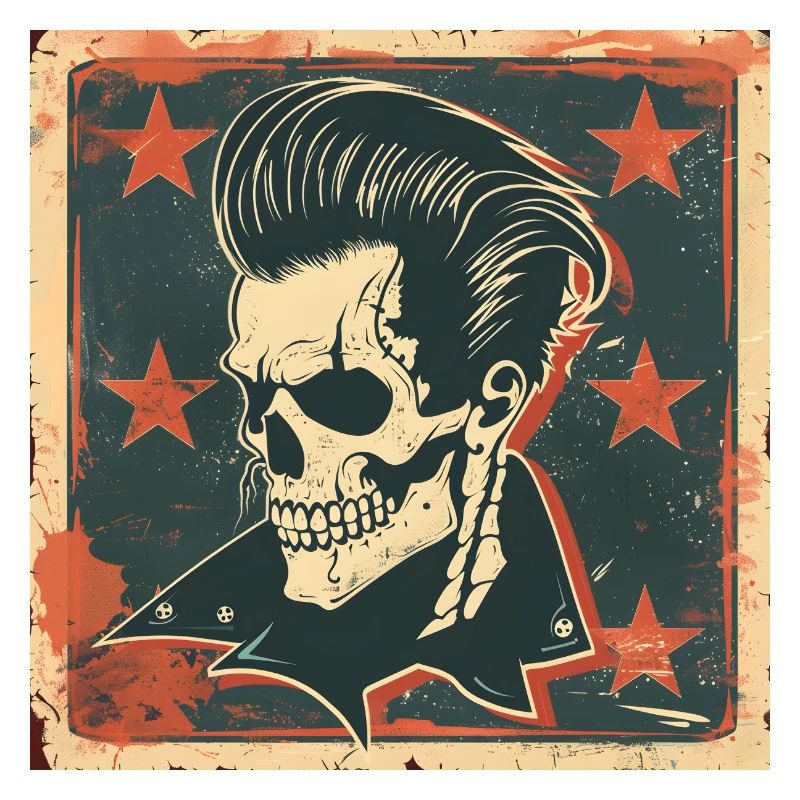 Rockabilly Rebel Skull