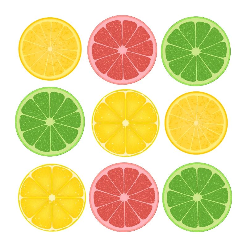 Fruits Citrus Color Blocking Design