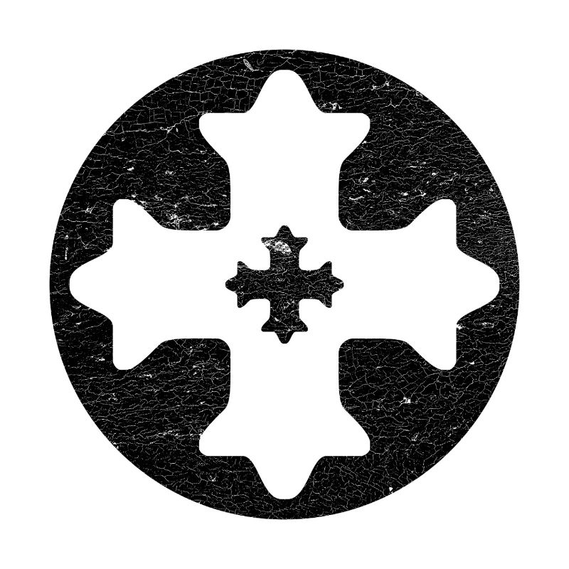 Croix copte orientale dans cercle noir