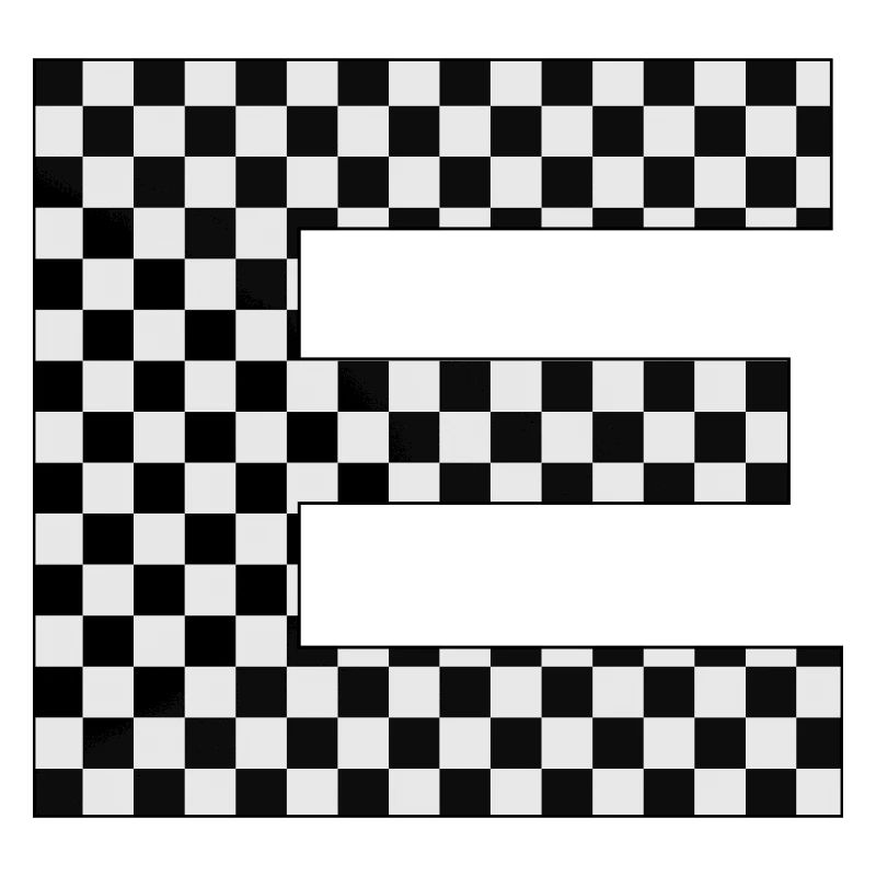 E Letter Checkerboard Pattern