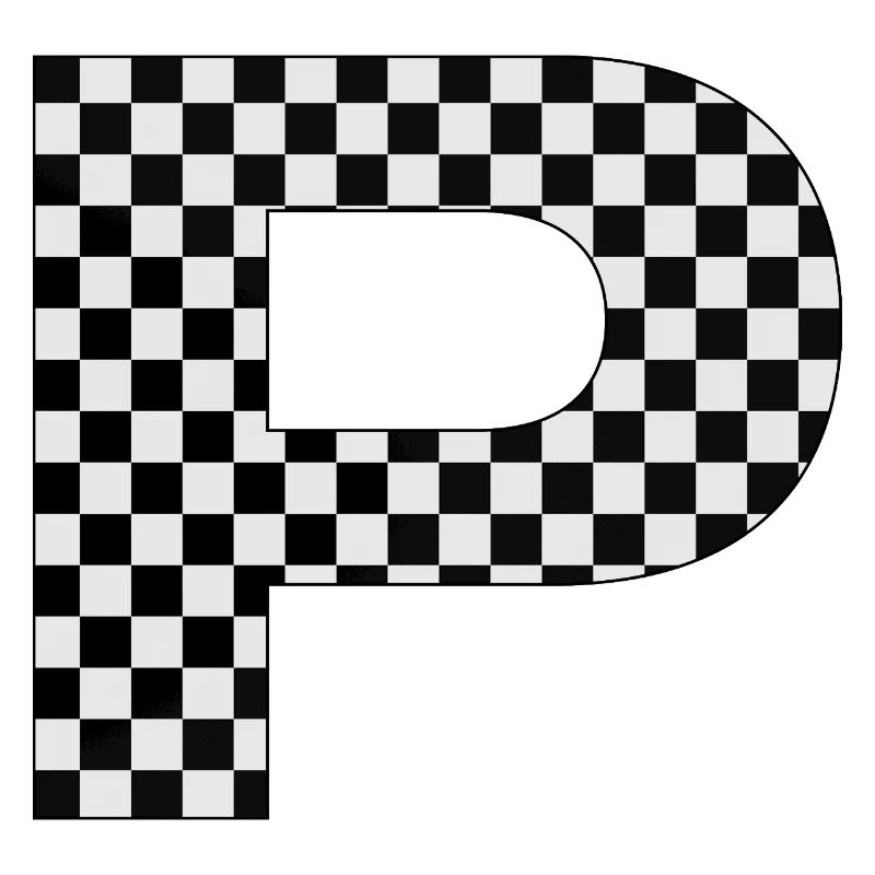 P – Schachbrettmuster Typography Statement