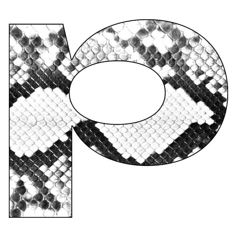 Schlangenmuster Buchstabe p