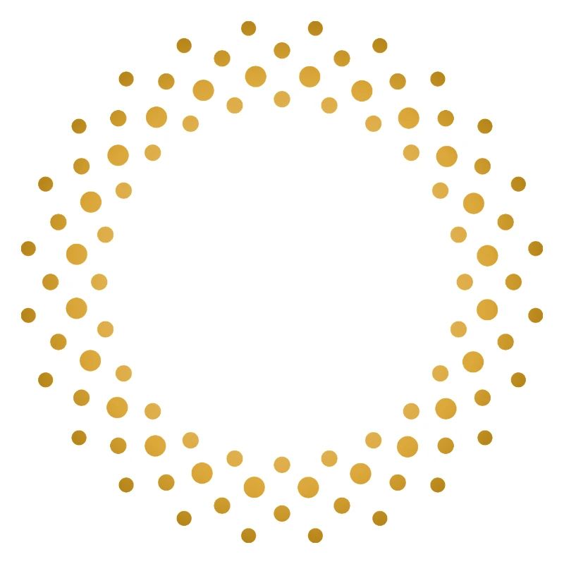 Ring-shaped, golden dot pattern