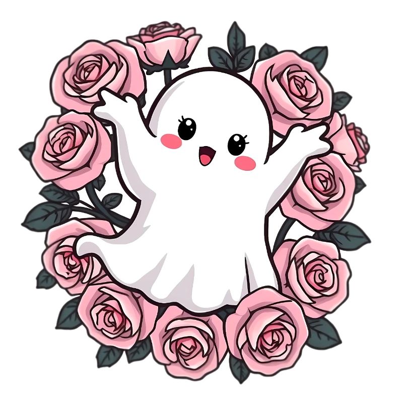 Fantôme avec des roses