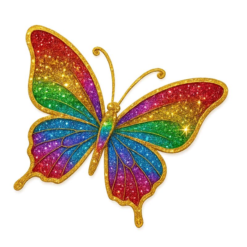 Farbiger Glitzer-Schmetterling
