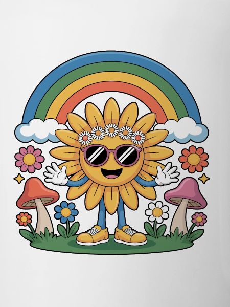 Hippie - Sonnenblume Regenbogen