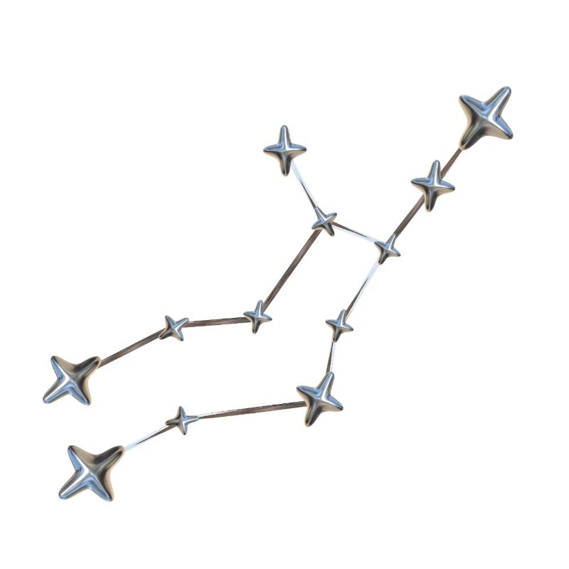 Constellation Virgo with metallic look
