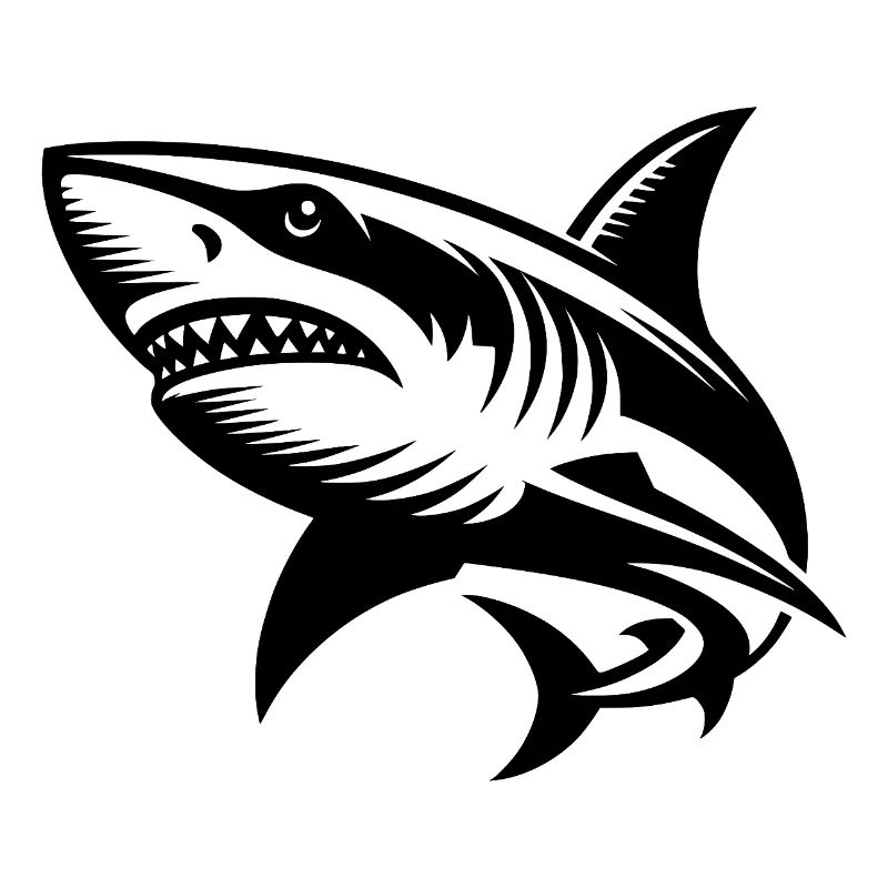 Big Ocean Shark Tattoo Diver Design