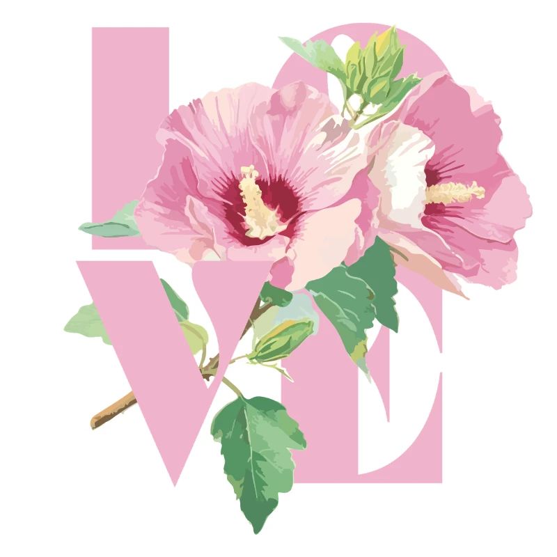 Lebendiges Hibiskus-Blumenherz-Design