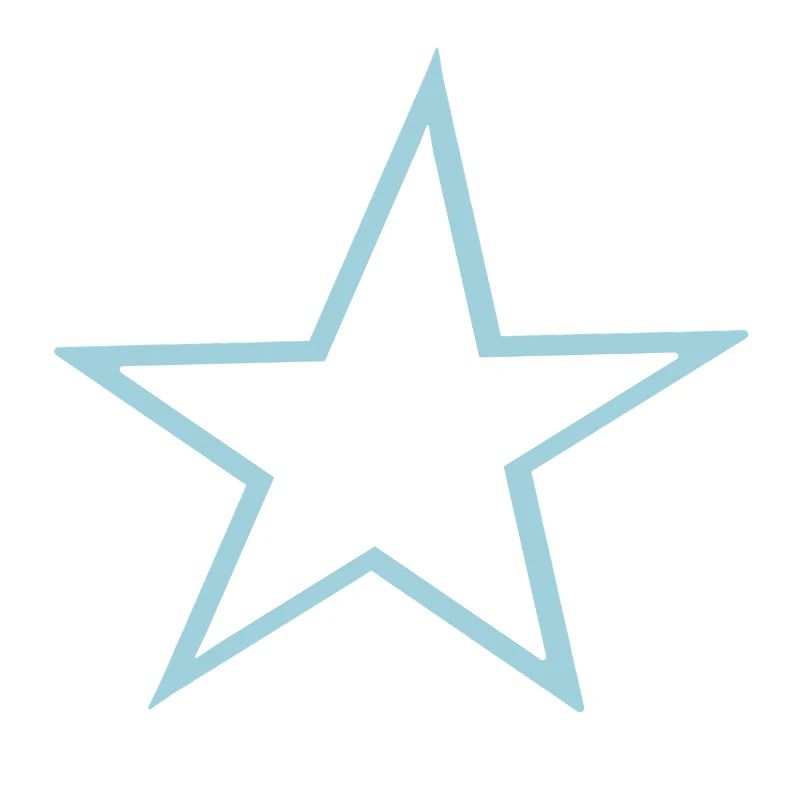 Leuchtender Stern mit blauer Umrandung