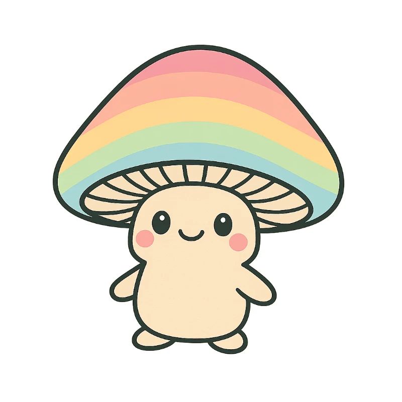 Mushroom with rainbow cap
