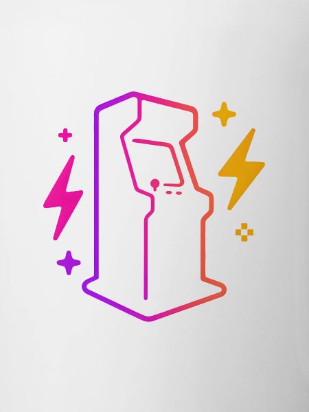 Retro Neon Arcade Game Outline