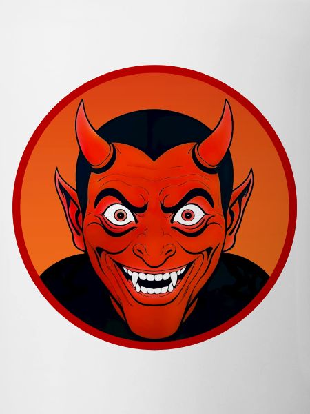 Demonic Devil's Head with Horn