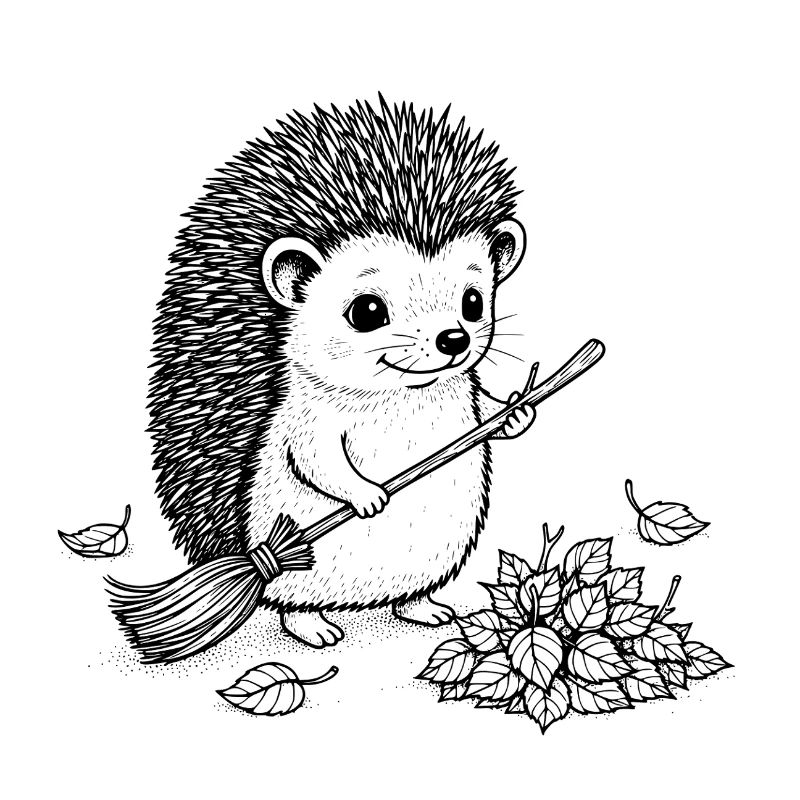 Funny hedgehog illustration