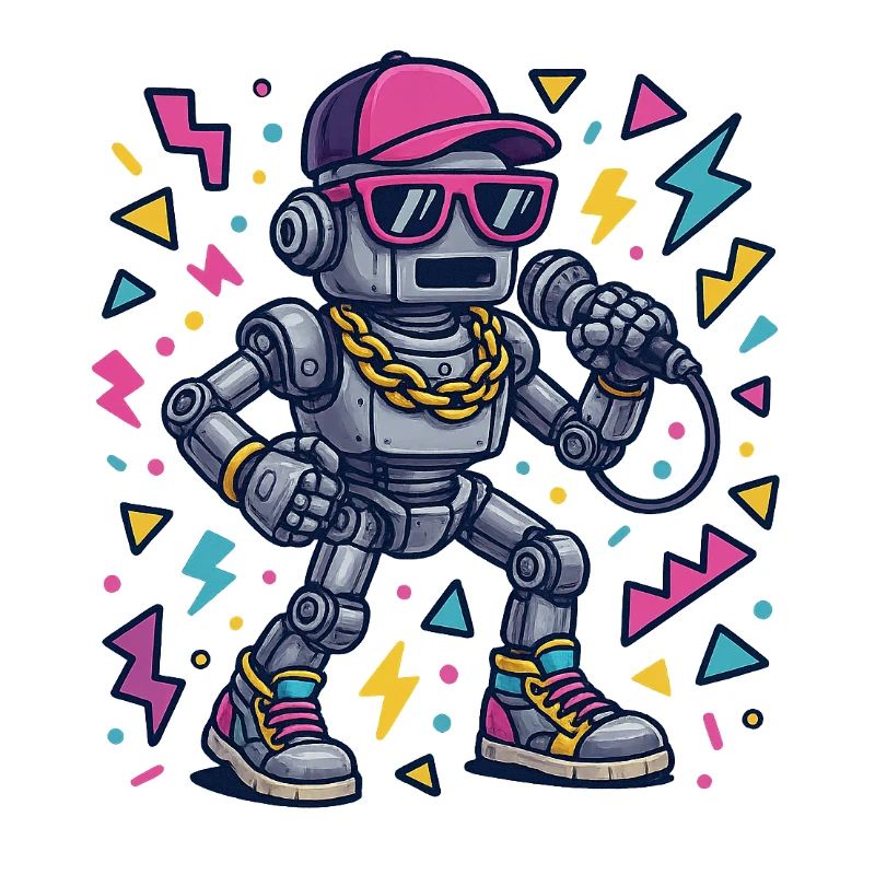Robot avec style hip-hop et design de couleur