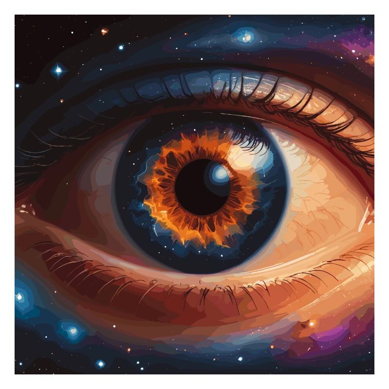 Kosmisches Auge mit Sternenhimmel