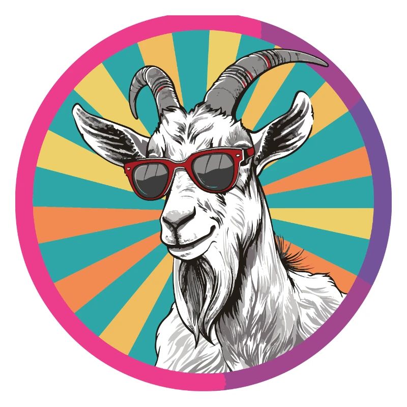 Portrait de chèvre décontracté avec lunettes de soleil