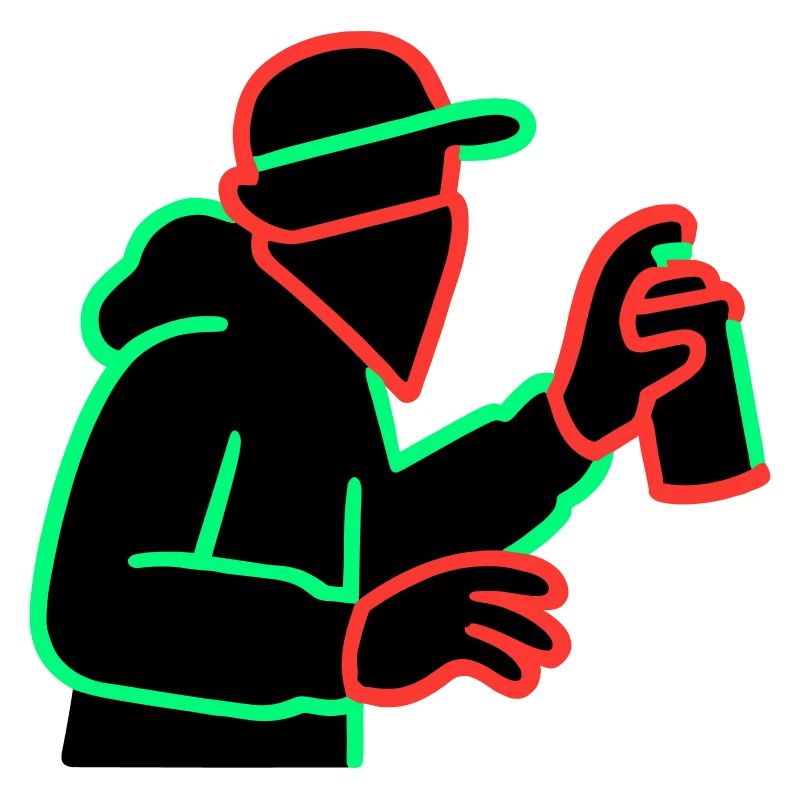 Pulvérisateur de graffitis au néon Silhouette