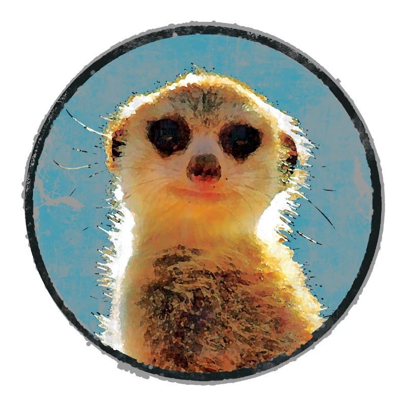 Kleines Erdmännchen im Kreis Wasserfarben