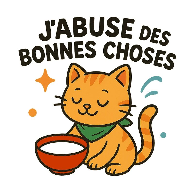Chat zen savourant les bonnes choses