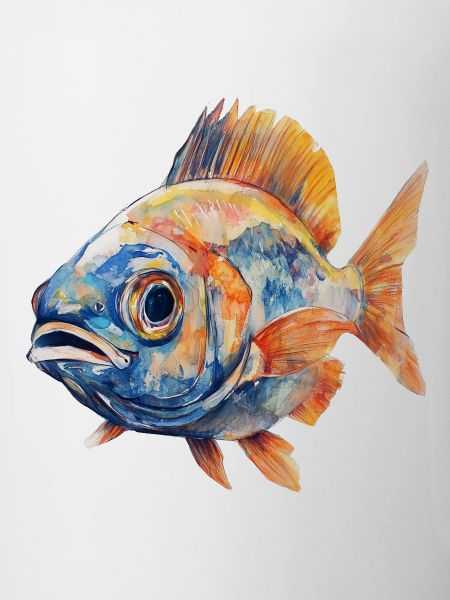 Aquarellfisch Farbexplosion