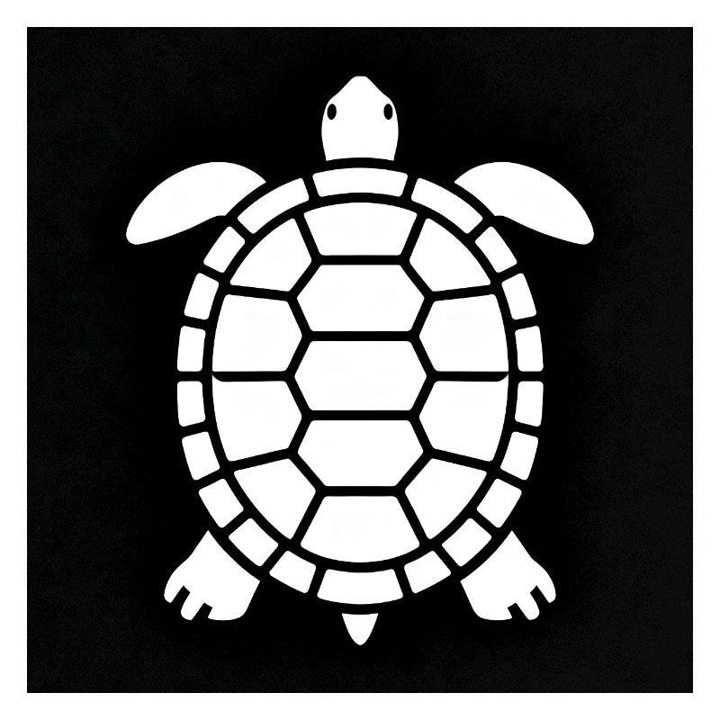 Silhouette de tortue noire et blanche